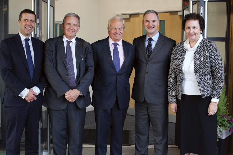 From L to R: James Kibble, head teacher at Salesian School, Peter-John Wilkinson, Surrey County Council's Assistant Director for Schools and Learning, Peter Cullum CBE, of the Cullum Family Trust, Mark Lever, Chief Executive of the National Autistic Society and Linda Kemeny, Surrey County Council's Cabinet Member for Schools, Skills and Educational Achievement